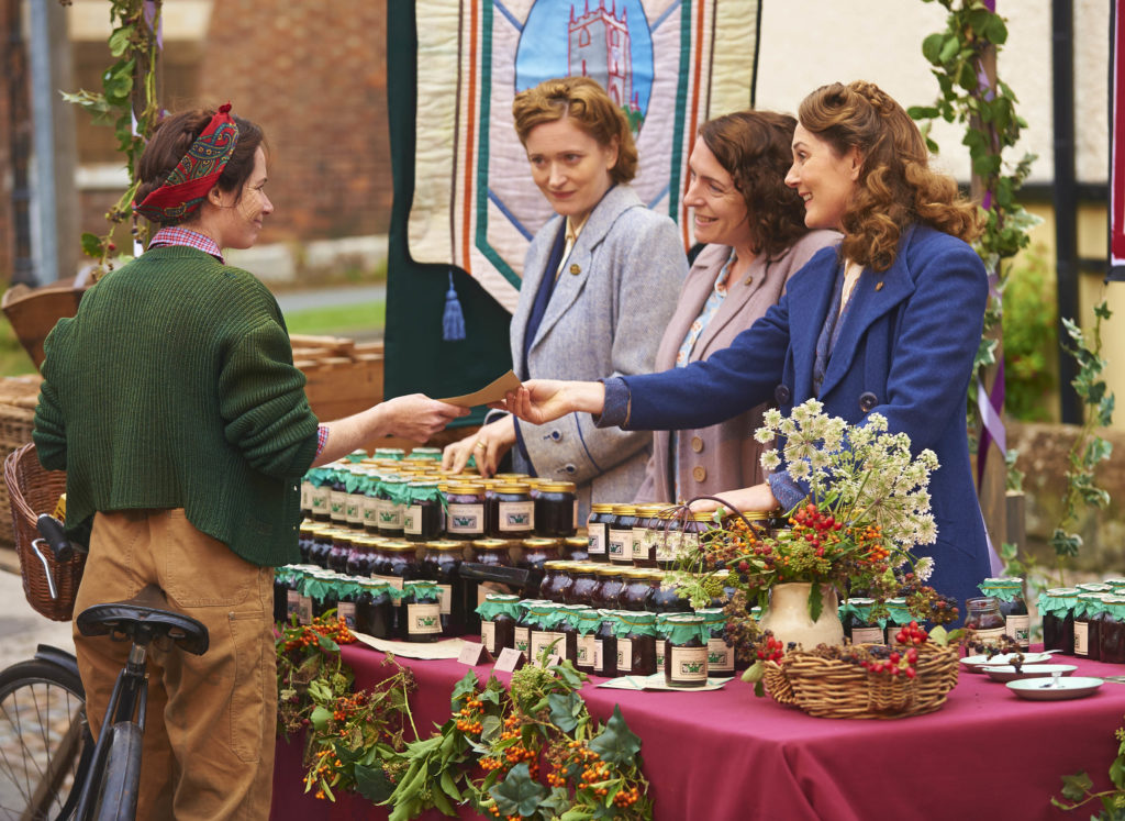 ITV STUDIOS PRESENTS HOME FIRES EPISODE 1 Pictured: CLAIRE RUSHBROOK as Pat Simms, CLARE CALBRAITH as Steph Farrow, RUTH GEMMELL as Sarah King and CLAIRE PIRICE as Miriam Brindsley. Photographer: STUART WOOD This image is the copyright of ITV and must be credited. The images are for one use only and to be used in relation to Home Firs, any further charge could incur a fee.